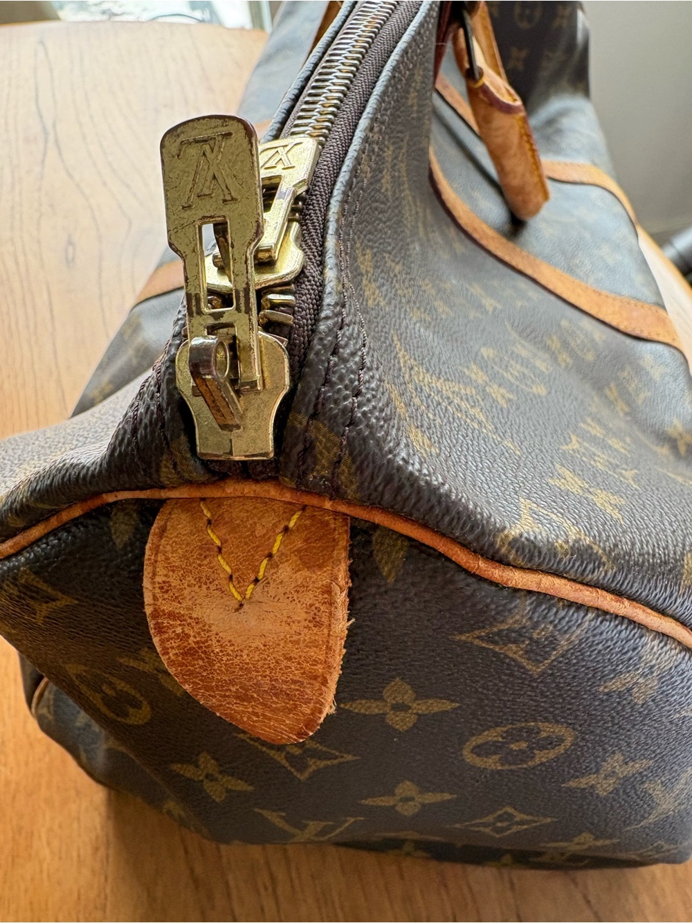 Authentic Louis Vuitton Monogram Canvas Keepall 55 Duffel in Brown and Tan - Picture 5 of 16